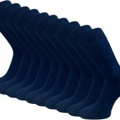10 Paar Basic Sokken - VANSENZO® - Marineblauw - Maat 39-42