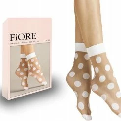 2 Pack Fiore Dunne Pantysokken Met Stippen Virginia 20DEN Nude/Wit -Exporteren beenmode winkel 550x481 1