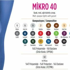 Penti Micro 40 Denier Dames Panty (pd1010) - WIT - Maat XL -Exporteren beenmode winkel 550x482