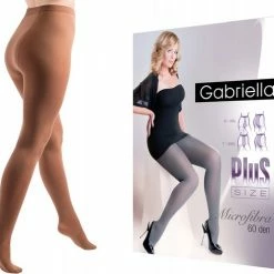 Gabriella Microfiber Size + Panty 60DEN, Ondoorzichtige Panty Van Microfiber, Maat 7- XXXL, Cappuccino -Exporteren beenmode winkel 550x491 4
