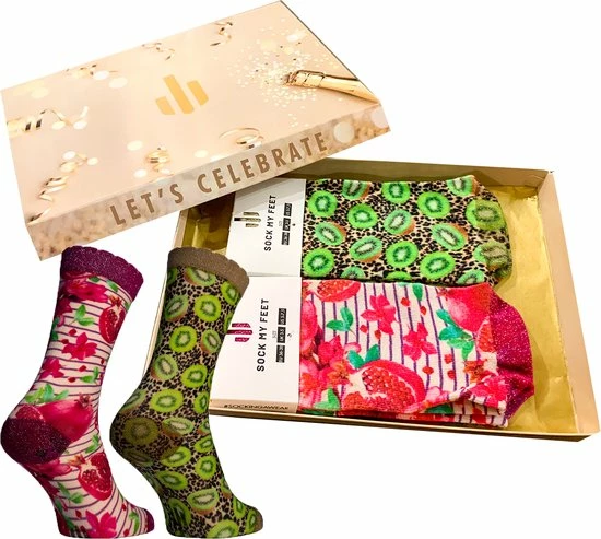 Sock My Feet - Grappige Sokken Dames - 2pack - Maat 36-38 - Sokken Giftbox - Funny Socks - Vrolijke Sokken - Kiwi Print - Cadeau Dames - Gekke Sokken - Grappige Cadeaus - Socks First. 3 Sock My Feet - Grappige Sokken Dames - 2pack - Maat 36-38 - Sokken Giftbox - Funny Socks - Vrolijke Sokken - Kiwi Print - Cadeau Dames - Gekke Sokken - Grappige Cadeaus - Socks First.