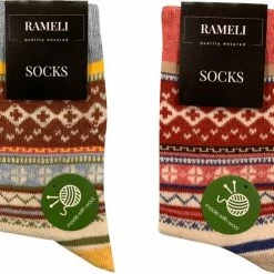 Merkloos Rameli Dames Sokken Gemaakt Met Wol - Scandinavische Print - 4-pack - Maat 36-41 -Exporteren beenmode winkel 550x496