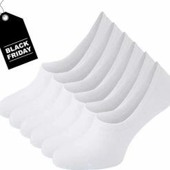 Merkloos Witte No Show Sneakersokken - Maat 35/38 - 6 Paar - Onzichtbare Sneakersokken - Naadloos - Anti-slip Hak - Dames