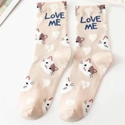 GrandSock Sokken Dames Beige Print Love Me / Kat 36-40