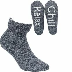 Boru Bamboo Huissokken Dames - Anti-Slip - Chill En Relax - Marine Mellee - 1 Pack - Maat 39-42 - 40% Wol