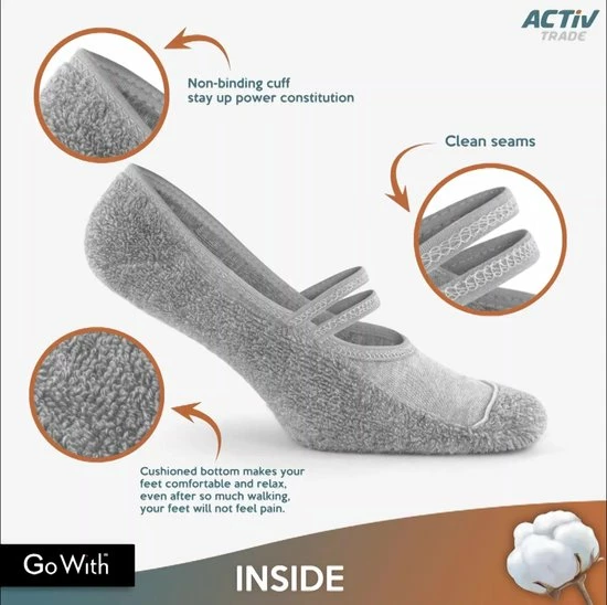 GoWith-katoen Sokken-yoga Sokken-1 Paar-pilates Sokken-anti Slip Sokken-dans Sokken-huissokken-dames Sokken-zwart-maat 35-40 4 GoWith-katoen Sokken-yoga Sokken-1 Paar-pilates Sokken-anti Slip Sokken-dans Sokken-huissokken-dames Sokken-zwart-maat 35-40 - Afbeelding 2