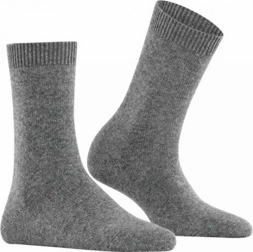 FALKE Cosy Wool Zonder Motief Zacht Dik Winter Warm Ondoorzichtig Halfhoog Comfortabel Merinowol Kasjmier Grijs Dames Sokken - Maat 35-38 -Exporteren beenmode winkel 550x548
