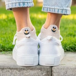 Jollysta Jolly Socks - 5 Paar Sneakersokken Dames - Grappige Sokken - Enkelsokken Dames - Funny Socks - Vrolijke Sokken - Leuke Sokken - Smiley Sokken - Maat 35-42 - Blauw, Zwart, Geel, Lichtbruin En Wit -Exporteren beenmode winkel 550x550 116