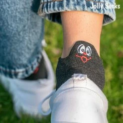 Jollysta Jolly Socks - 5 Paar Sneakersokken Dames - Grappige Sokken - Enkelsokken Dames - Funny Socks - Vrolijke Sokken - Leuke Sokken - Smiley Sokken - Maat 35-42 - Blauw, Zwart, Geel, Lichtbruin En Wit -Exporteren beenmode winkel 550x550 119