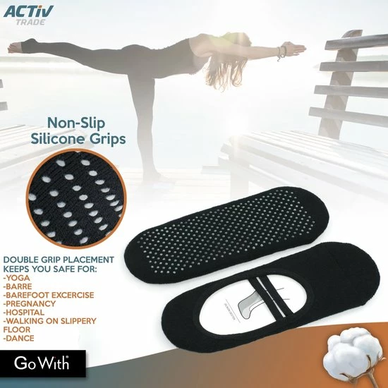 GoWith-katoen Sokken-yoga Sokken-1 Paar-pilates Sokken-anti Slip Sokken-dans Sokken-huissokken-dames Sokken-zwart-maat 35-40 7 GoWith-katoen Sokken-yoga Sokken-1 Paar-pilates Sokken-anti Slip Sokken-dans Sokken-huissokken-dames Sokken-zwart-maat 35-40 - Afbeelding 5