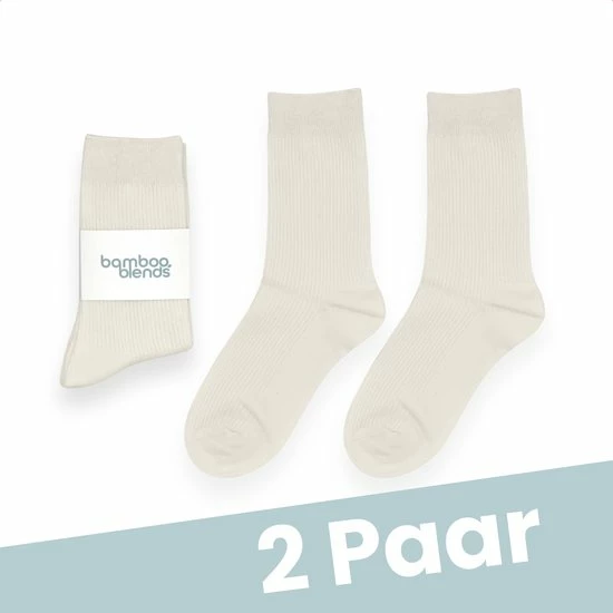 Bamboo Blends Bamboe Sokken Finest - Maat 41-44 - 2 Paar - Off White Wit 3 Bamboo Blends Bamboe Sokken Finest - Maat 41-44 - 2 Paar - Off White Wit