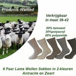 Boru Bamboo 6 Paar Lams Wollen Sokken In Verschillende Kleuren | Maat 39-42 -Exporteren beenmode winkel 550x550 80