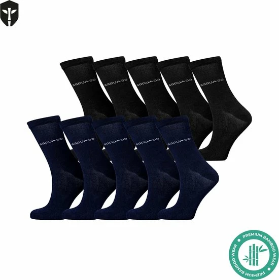 SQQUADD Bamboo Wear SQQUADD® Bamboe Sokken Dames En Heren - Unisex 10-pack - Maat 35-38 - Naadloos En Duurzaam - Tegen Zweetvoeten - Bamboo - Zwart/Blauw 3 SQQUADD Bamboo Wear SQQUADD® Bamboe Sokken Dames En Heren - Unisex 10-pack - Maat 35-38 - Naadloos En Duurzaam - Tegen Zweetvoeten - Bamboo - Zwart/Blauw
