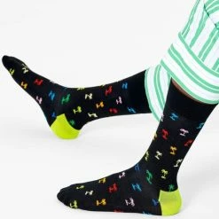 Happy Socks Palm - Sokken Dames - Zwart - Maat 36-40 -Exporteren beenmode winkel 550x555 1