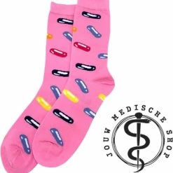 Merkloos Jouw Medische Shop - Medische Sokken - Medsocks - Sokken - Roze - Maat 36-40 - Sok - Verpleegkunde - Geneeskunde - Verpleegkundige - Dokter - Cadeau - Kousen