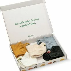 Jollysta Jolly Socks - 5 Paar Sneakersokken Dames - Grappige Sokken - Enkelsokken Dames - Funny Socks - Vrolijke Sokken - Leuke Sokken - Smiley Sokken - Maat 35-42 - Blauw, Zwart, Geel, Lichtbruin En Wit -Exporteren beenmode winkel 550x583 4