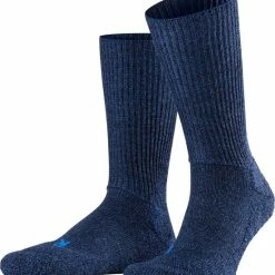 FALKE Walkie Ergo Ademend Hoge Kwaliteit Verwarmend Thermo Met Elastiek Warme Dikke Trekking Hoog Lang Merinowol Blauw Unisex Sokken - Maat 39-41