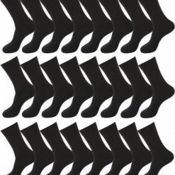 Merkloos Socke - Heren Sokken Dames Sokken (Zwart) Maat 39-42 4 Paar - 90% Katoen - Kousen & Beenmode