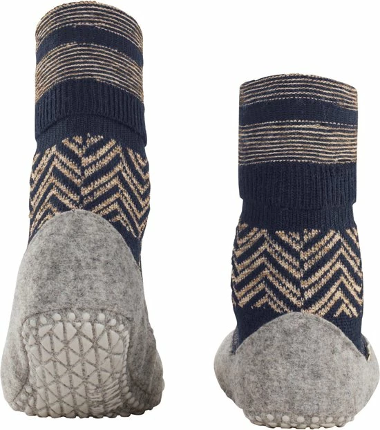 FALKE Cosyshoe Herringbone Slofsok Lang Met Patroon Met Anti-slip Noppen Gestreept Maagdelijke Wol Blauw Dames Sokken - Maat 41-42 8 FALKE Cosyshoe Herringbone Slofsok Lang Met Patroon Met Anti-slip Noppen Gestreept Maagdelijke Wol Blauw Dames Sokken - Maat 41-42 - Afbeelding 6