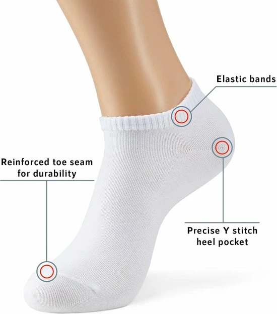 Merkloos Enkelsokken - Vrouwen - Wit- 10 Pack - Small 9 Merkloos Enkelsokken - Vrouwen - Wit- 10 Pack - Small - Afbeelding 7