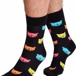 McGregor Sokken Heren | Maat 36-40 | Katten Sok Voor Mannen | Cat Sok | Zwart Met Gekleurde Katten | Grappige Sokken/Funny Socks -Exporteren beenmode winkel 550x625 3