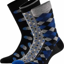 Apollo | Bamboe Fashion Sokken Met Print | Zwart | 6 Paar | Maat 43/46 | Naadloze Sokken | Bamboe Sokken Heren