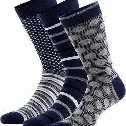 Apollo | Bamboe Sokken Met Motief | Blauw | 6 Paar | Maat 39/42 | Damessokken | Herensokken | Duurzame Sokken | Bamboe | Bamboo