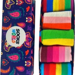Merkloos SocksWorld-Sokken-Gift-Box-Regenboog