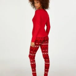 Hunkemöller Dames Nachtmode Legging Velours - Rood - Maat 2XL -Exporteren beenmode winkel 550x660 29