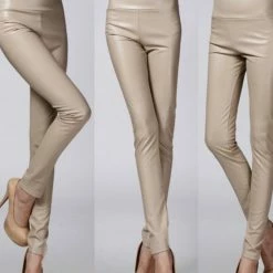 Merkloos Lederlook Leggings- Legging Dames - Legging Lederlook - Legging Meisje - Legging Dames Volwassenen - Legging Dames Leather - High-Waist Dames Hoge Taille - Leggings - Push-Up - Up-Fit- Maat S-M -Exporteren beenmode winkel 550x661 2