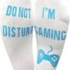 Merkloos Do Not Disturb I'm Gaming Unisex Sokken One Size Wit Blauw -Exporteren beenmode winkel 550x661 3