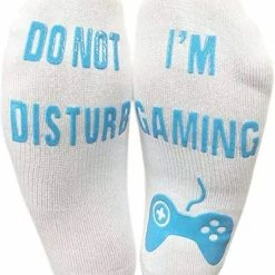 Merkloos Do Not Disturb I'm Gaming Unisex Sokken One Size Wit Blauw