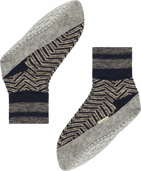 FALKE Cosyshoe Herringbone Slofsok Lang Met Patroon Met Anti-slip Noppen Gestreept Maagdelijke Wol Blauw Dames Sokken - Maat 41-42 7 FALKE Cosyshoe Herringbone Slofsok Lang Met Patroon Met Anti-slip Noppen Gestreept Maagdelijke Wol Blauw Dames Sokken - Maat 41-42 - Afbeelding 5