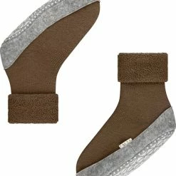 FALKE Cosyshoe Slofsokken Comfortabel Warm Winter Antislip Ondoorzichtig Zacht Mid-rise Met Vilten Zool Zonder Motief Met Noppen Merinowol Bruin Dames Sokken - Maat 41-42 -Exporteren beenmode winkel 550x667 15