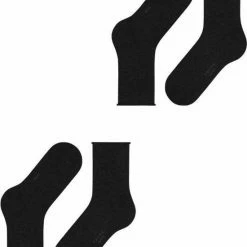 FALKE Happy 2-Pack Zacht Zonder Motief Versterkt Hoogwaardig Mid-rise Robuust Ademend Dekkend Set Katoen Multipack Zwart Dames Sokken - Maat 35-38 -Exporteren beenmode winkel 550x667 6