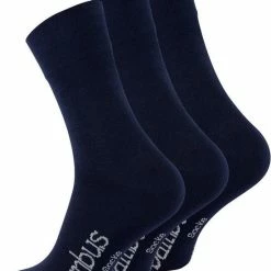SOCKS4FUN Bamboe Sokken - 3 Paar - Navyblauw - Normale Schachtlengte - Maat 35/38