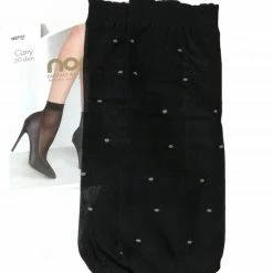 2 Pack Knittex Zwarte Polka Dots Pantysokken Met Zwarte En Witte Stippen Carry Van 20 Denier, One Size -Exporteren beenmode winkel 550x697 3