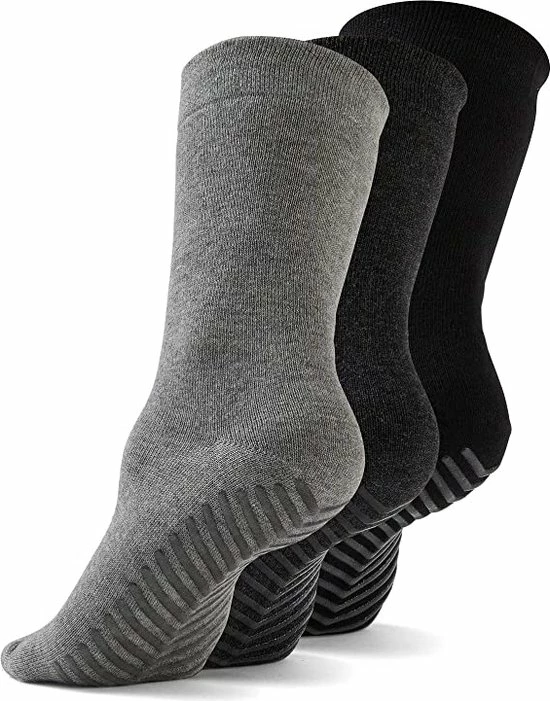 Malinsi Sokken Antislip 3-Pack - 3 Paar Donkere Kleuren Maat 42-46 - Huissokken Dames En Heren Anti Slip 3 Malinsi Sokken Antislip 3-Pack - 3 Paar Donkere Kleuren Maat 42-46 - Huissokken Dames En Heren Anti Slip