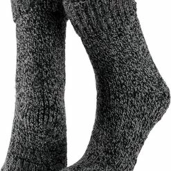 Apollo Dames Anti-slip Wollen Huissokken/slofsokken Zwart Maat 39-42