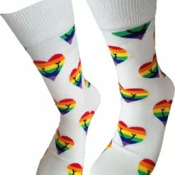 Merkloos Verjaardag Cadeautje Voor Hem En Haar - Valentijn Cadeautje Voor Hem En Haar - Pride - Valentijnsdag Cadeau - Hartjes - Leuke Sokken - Vrolijke Sokken - Luckyday Socks - Aparte Sokken - Socks Waar Je Happy Van Wordt - Maat 37-44