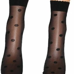 2 Pack Knittex Zwarte Pantysokjes Met Stippen Dots 20Den, One Size -Exporteren beenmode winkel 550x713 2