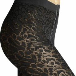 FALKE Floating Met Motief Fun Fijn Elegant Halfdoorzichtig 60 DEN Zwart Dames Panty - Maat S