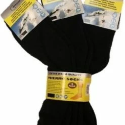 Merkloos 6x Thermo Sokken Zwart / 3 Paar In Maat 43-46 - Warmte Sokken Voor Koude Voeten - Thermosokken