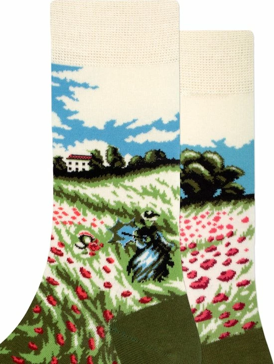 Merkloos Kunstsokken - Poppy Field - Monet Sokken - Multicolor - Unisex - Maat 36-40 4 Merkloos Kunstsokken - Poppy Field - Monet Sokken - Multicolor - Unisex - Maat 36-40 - Afbeelding 2