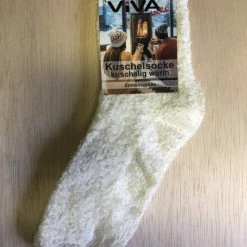 Merkloos Warme Sokken- Huissokken - Knuffelsokken - MET ANTISLIP- Onze Size- Wit