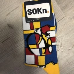 Merkloos SOKn. Trendy Sokken "Mondriaan" Maat 40-46 (Ook Leuk Om Kado Te Geven !)