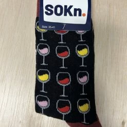 Merkloos SOKn. Trendy Sokken *WIJNEN-WIJNEN* Maat 35-41 (ook Leuk Om Kado Te Geven !)