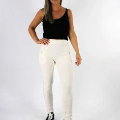 Merkloos Dames Tregging Jacky XL/XXL - Ecru - Luxe & Comfort - Hoge Taille -Exporteren beenmode winkel 550x733 52