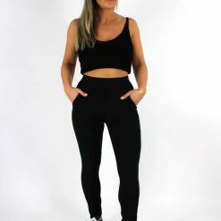 Merkloos Dames Tregging Romy M/L - Zwart - Luxe & Comfort - Hoge Taille