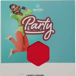 Dames Party Leggings 200 Denier | Rood | Maat XXL | Gekleurde Legging | Neon Legging | Dames Legging | Carnaval | Feeskleding | Apollo -Exporteren beenmode winkel 550x737